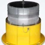 Baliza Solar Marina Luz Codigo Morse 24 v (Base Metalica - Luz Ambar Transparente)