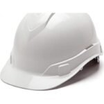 Casco Blanco con viscera delantera aireado mat: ABS